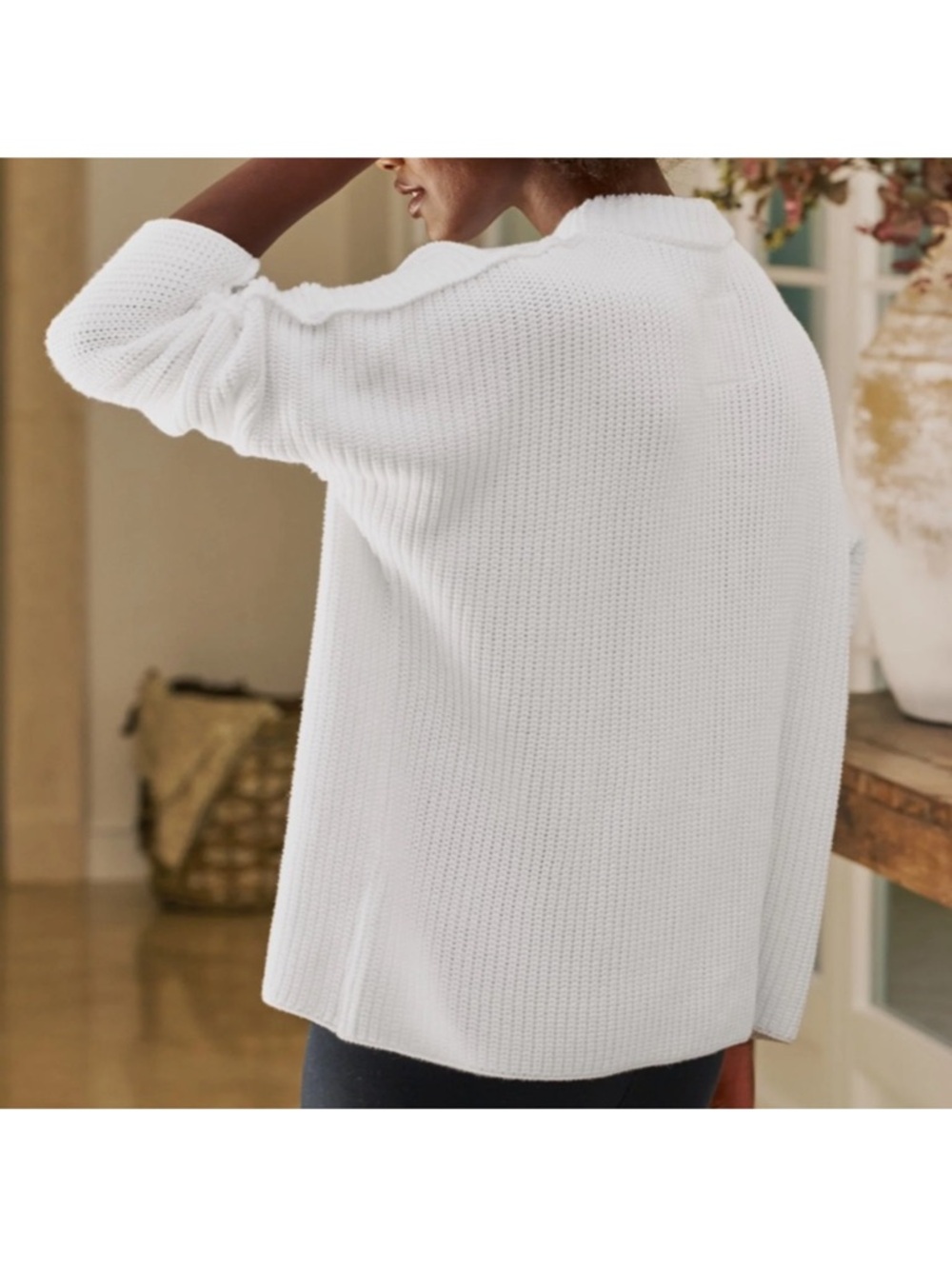 Frank & Eileen Montecito Sweater White Knit Pullover - Picture 5 of 11